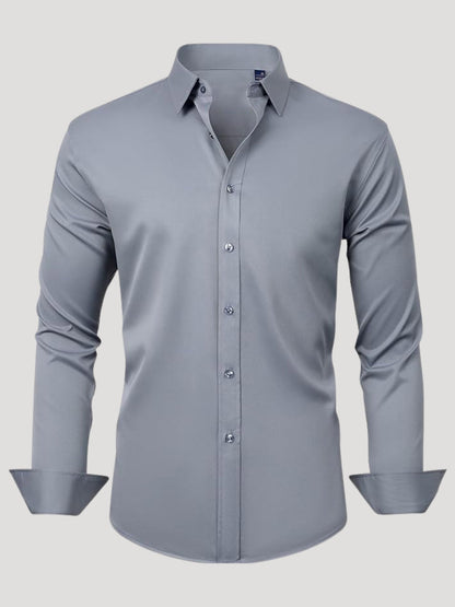 Men's stretch wrinkle-free stain-resistant business casual shirt
