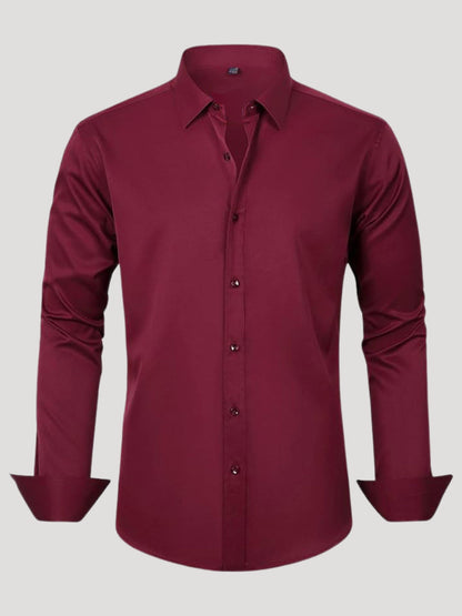 Men's stretch wrinkle-free stain-resistant business casual shirt