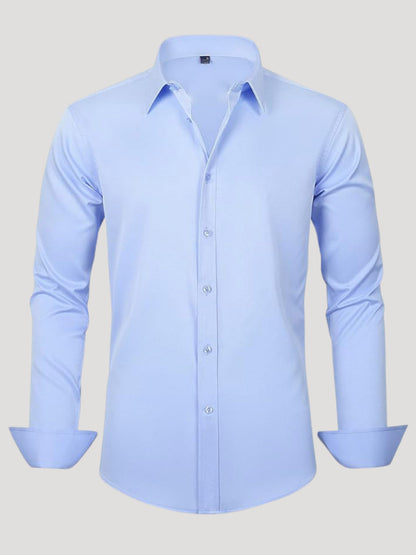Men's stretch wrinkle-free stain-resistant business casual shirt