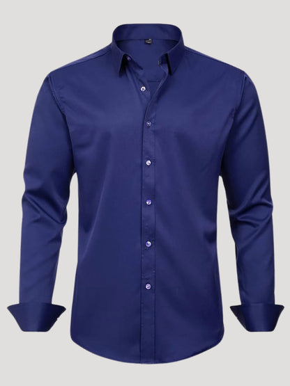 Men's stretch wrinkle-free stain-resistant business casual shirt
