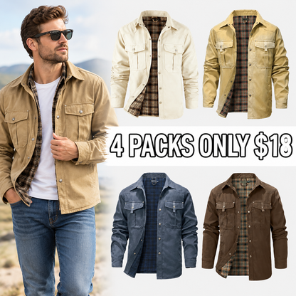 Men's Flannel Lined Shacket Jacket