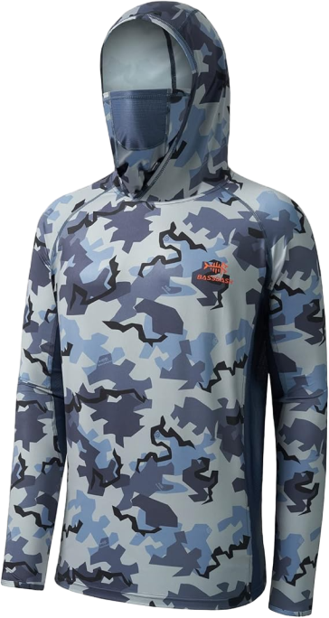 🎯 UPF 50+ Men’s Camo Hoodie – Hunting & Fishing Shirt with Built-in Mask
