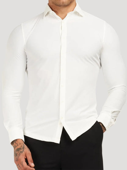 Men's stretch wrinkle-free stain-resistant business casual shirt