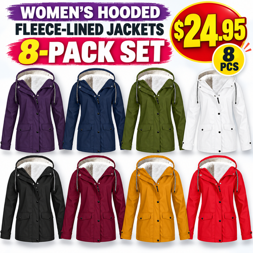 🏆Last Day-50% OFF❤️‍🔥Women's Plush-Lined Windproof Hooded Jacket