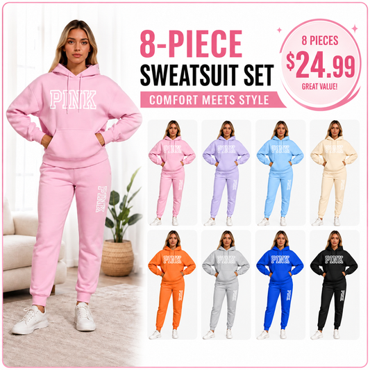 🤲Women's Casual Printed Hoodie & Drawstring Jogger Pants Set