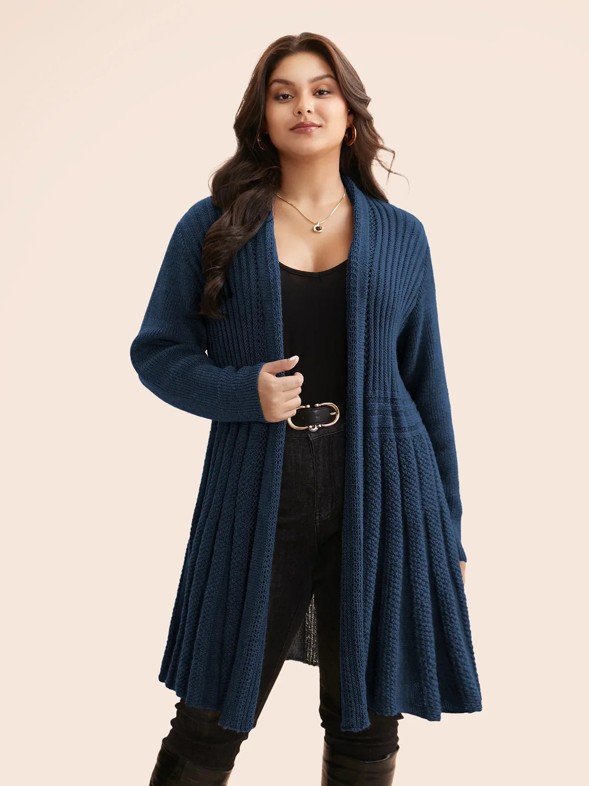 Women’s Long Open Front Knit Cardigan