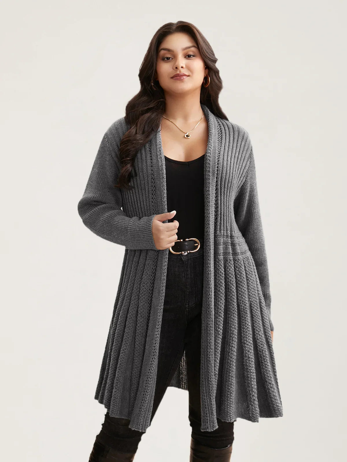 Women’s Long Open Front Knit Cardigan