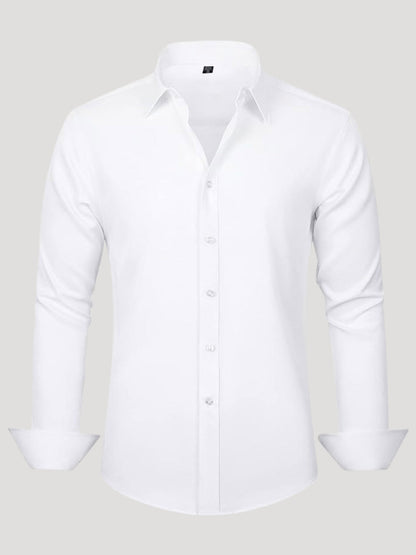 Men's stretch wrinkle-free stain-resistant business casual shirt