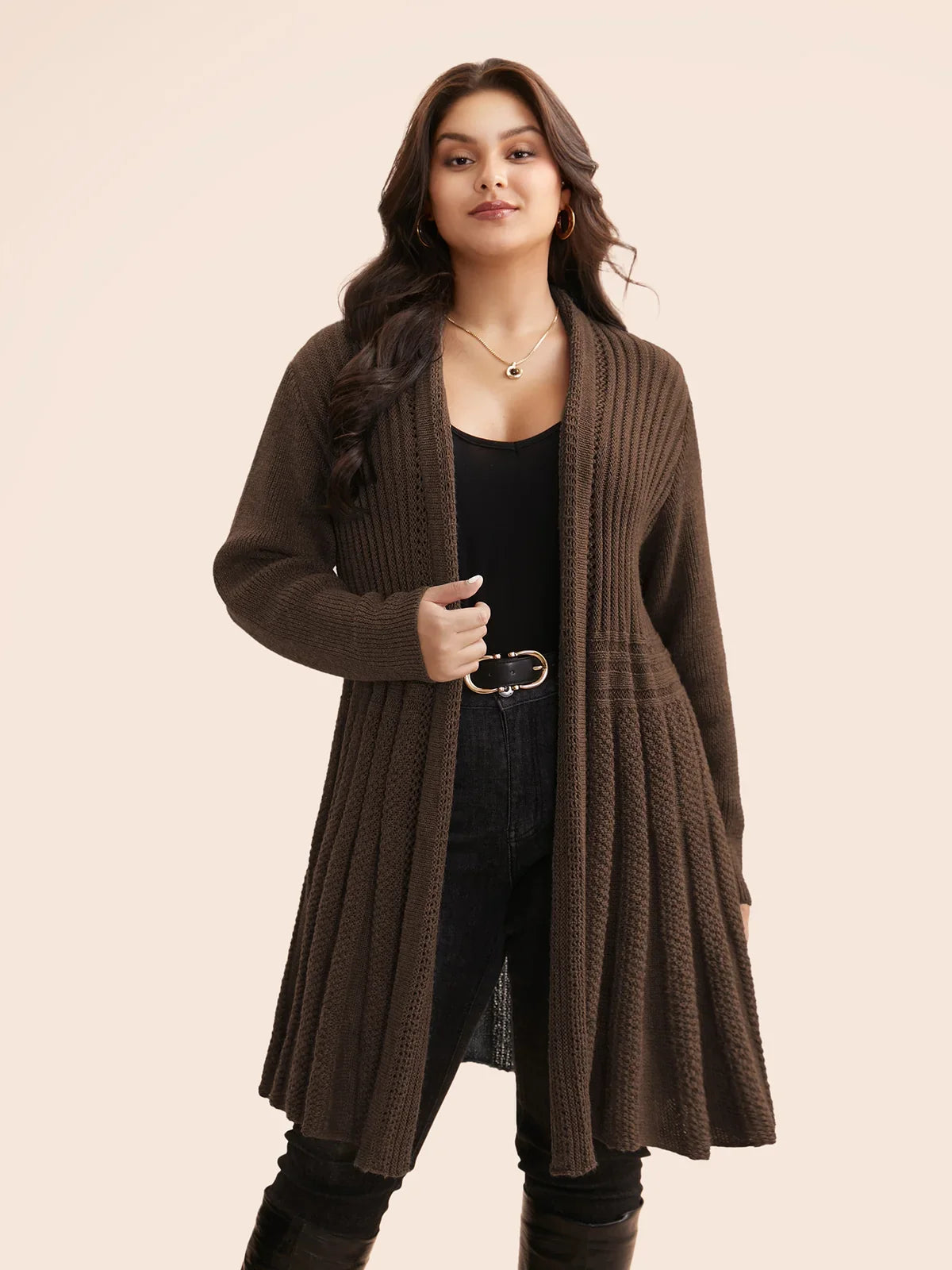 Women’s Long Open Front Knit Cardigan