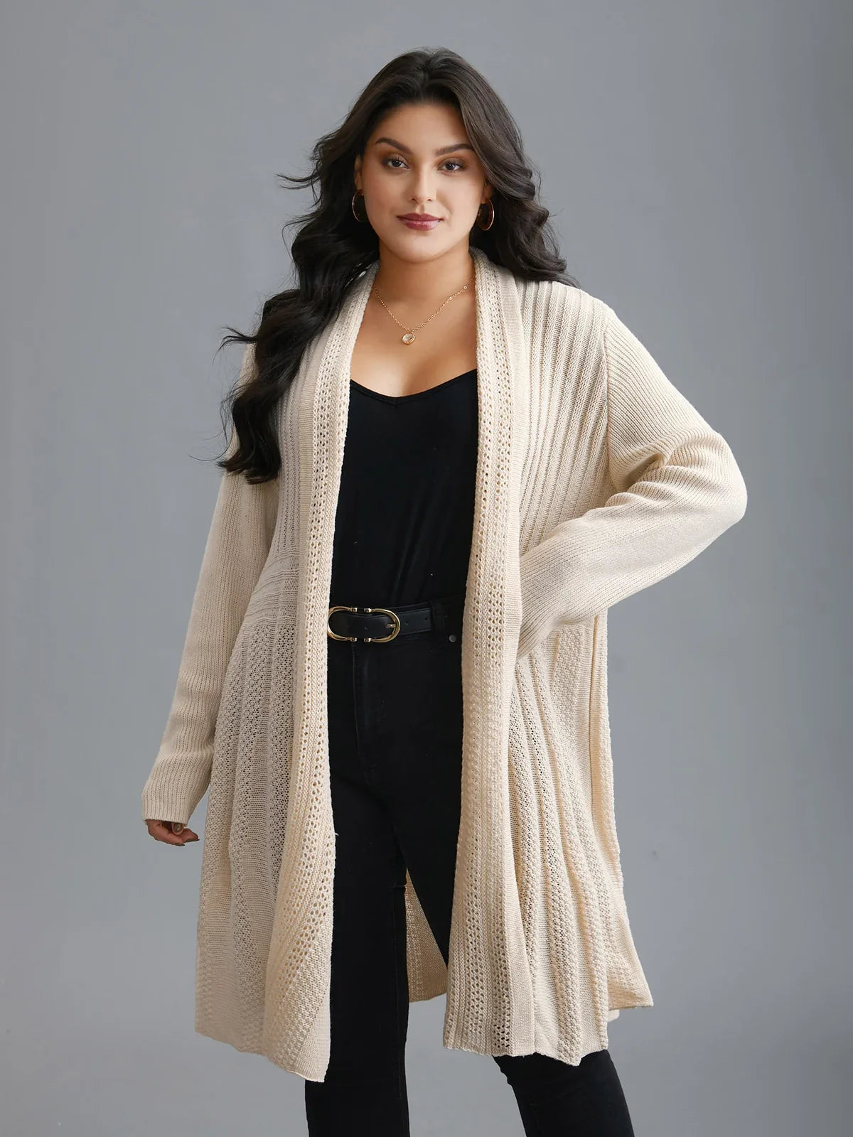 Women’s Long Open Front Knit Cardigan