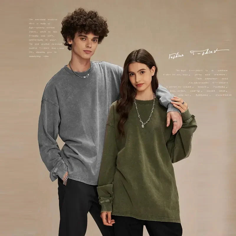 Unisex Cotton Long Sleeve T-Shirt – Loose Fit