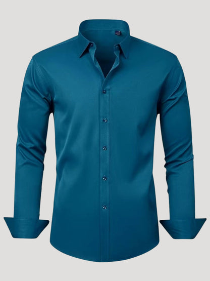 Men's stretch wrinkle-free stain-resistant business casual shirt
