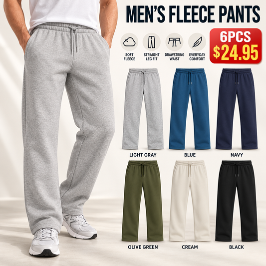 🔥 BESTSELLER | 6PCS $24.95 | Men's Straight-Leg Fleece Pants