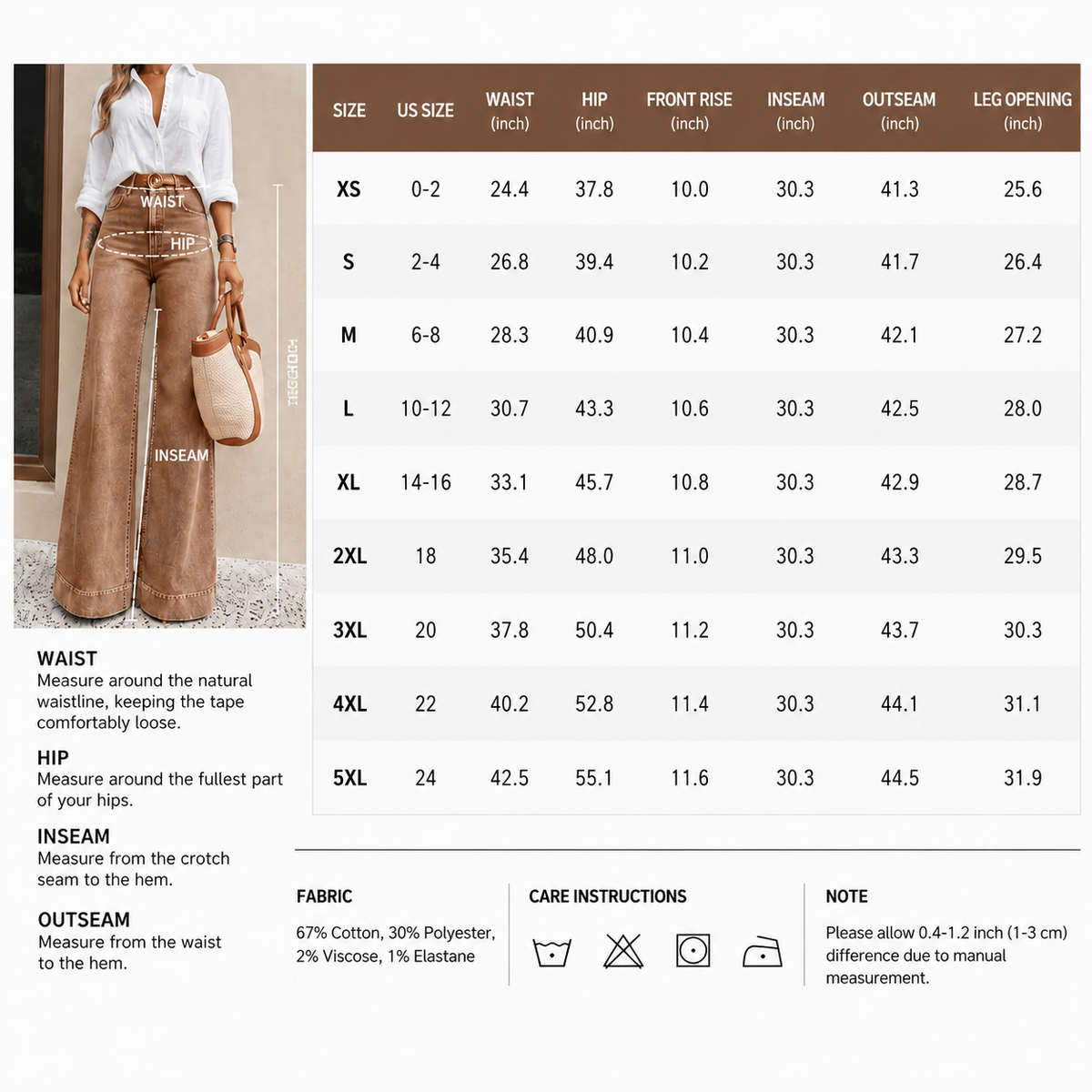 Women’s High-Waisted Wide Leg Jeans – Vintage Wash Stretch Denim Pants