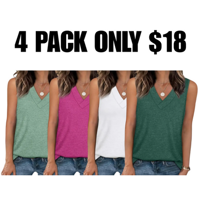 Tank Tops for Women Summer V Neck T Shirts✨ Trendy Sleeveless Basic Tee Loose Fit