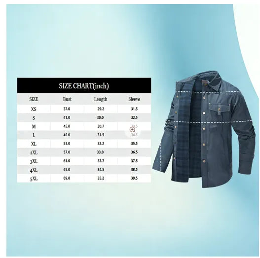 Men's Flannel Lined Shacket Jacket