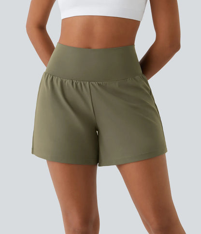 🔥Last Day Promotion!Super High Waisted Back Pocket & Side Hidden Pocket 2-in-1 Yoga Shorts
