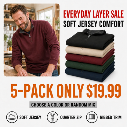 Men’s Soft Jersey Quarter-Zip Pullover