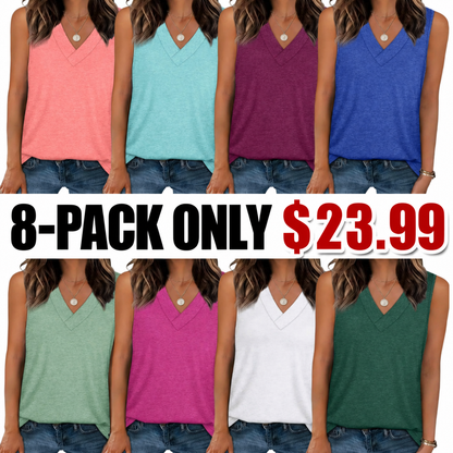 Tank Tops for Women Summer V Neck T Shirts✨ Trendy Sleeveless Basic Tee Loose Fit