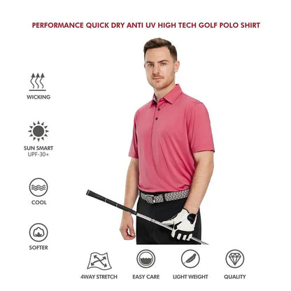 Men's Quick-Dry Moisture-Wicking Performance Polo Shirt