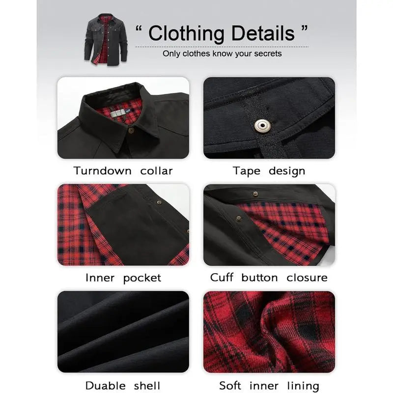 Men's Flannel Lined Shacket Jacket